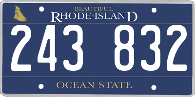 RI license plate 243832