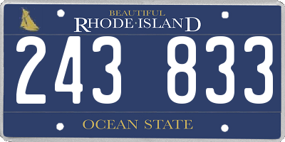 RI license plate 243833