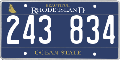 RI license plate 243834
