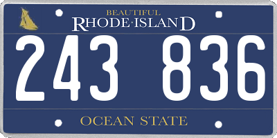 RI license plate 243836