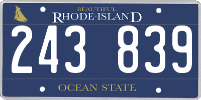 RI license plate 243839