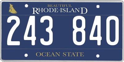 RI license plate 243840