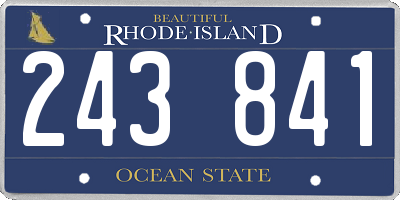 RI license plate 243841