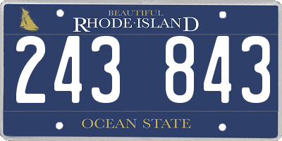 RI license plate 243843