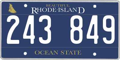 RI license plate 243849