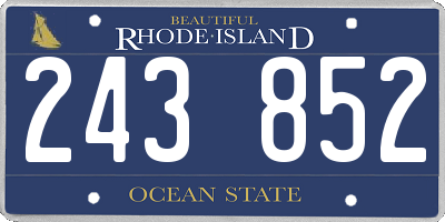 RI license plate 243852