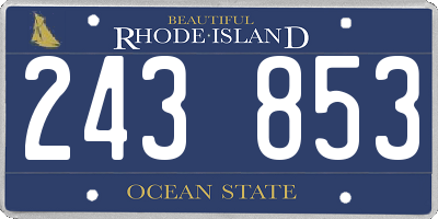 RI license plate 243853