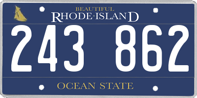 RI license plate 243862