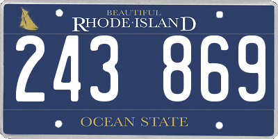 RI license plate 243869