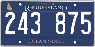 RI license plate 243875