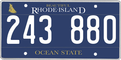 RI license plate 243880