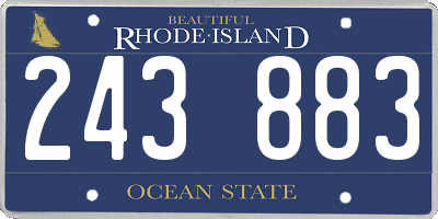 RI license plate 243883