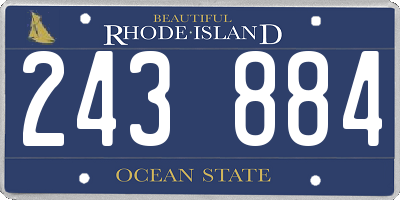 RI license plate 243884