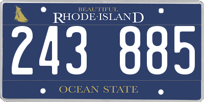 RI license plate 243885