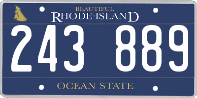 RI license plate 243889