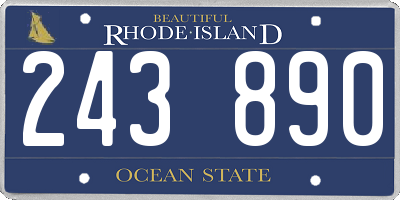 RI license plate 243890