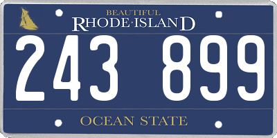 RI license plate 243899
