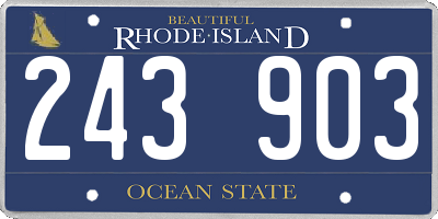 RI license plate 243903