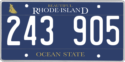 RI license plate 243905