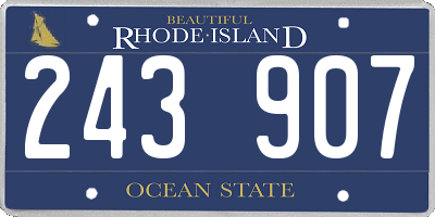 RI license plate 243907