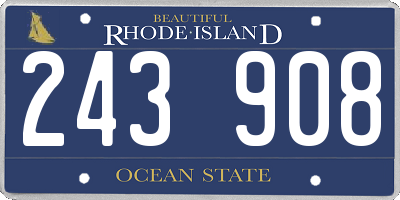 RI license plate 243908