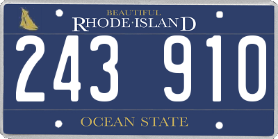RI license plate 243910