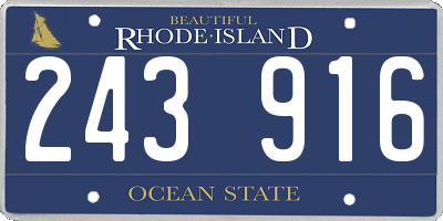 RI license plate 243916