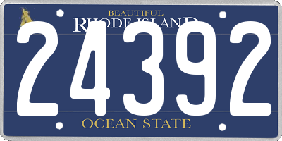 RI license plate 24392
