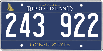 RI license plate 243922