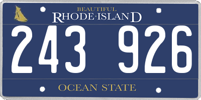 RI license plate 243926