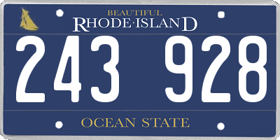 RI license plate 243928
