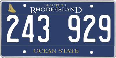 RI license plate 243929