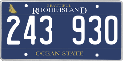 RI license plate 243930