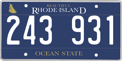 RI license plate 243931