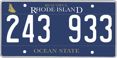 RI license plate 243933