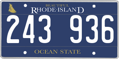 RI license plate 243936