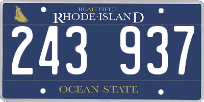 RI license plate 243937