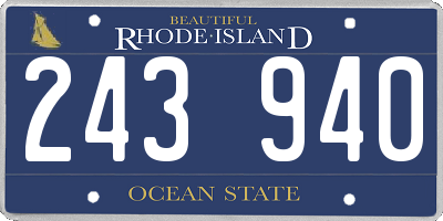 RI license plate 243940