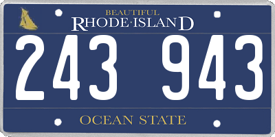 RI license plate 243943
