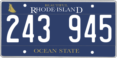 RI license plate 243945