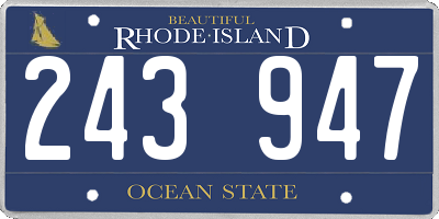 RI license plate 243947