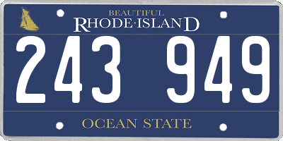 RI license plate 243949