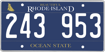 RI license plate 243953