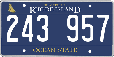RI license plate 243957