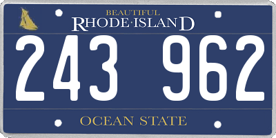 RI license plate 243962