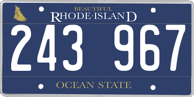 RI license plate 243967