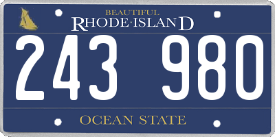 RI license plate 243980