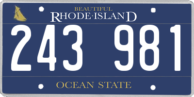 RI license plate 243981