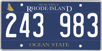 RI license plate 243983