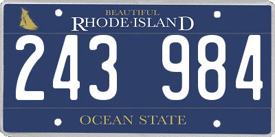 RI license plate 243984